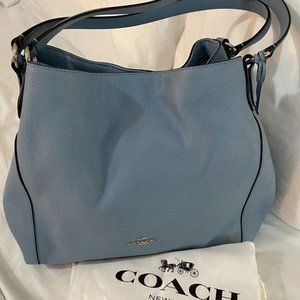 Authentic Coach Edie Pebbled Leather Shoulder Bag